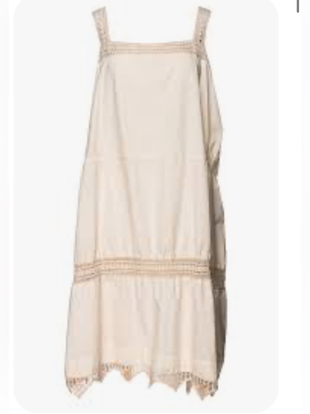 Magnolia Pearl Crochet Trim Midi Dress in Cream One Size
